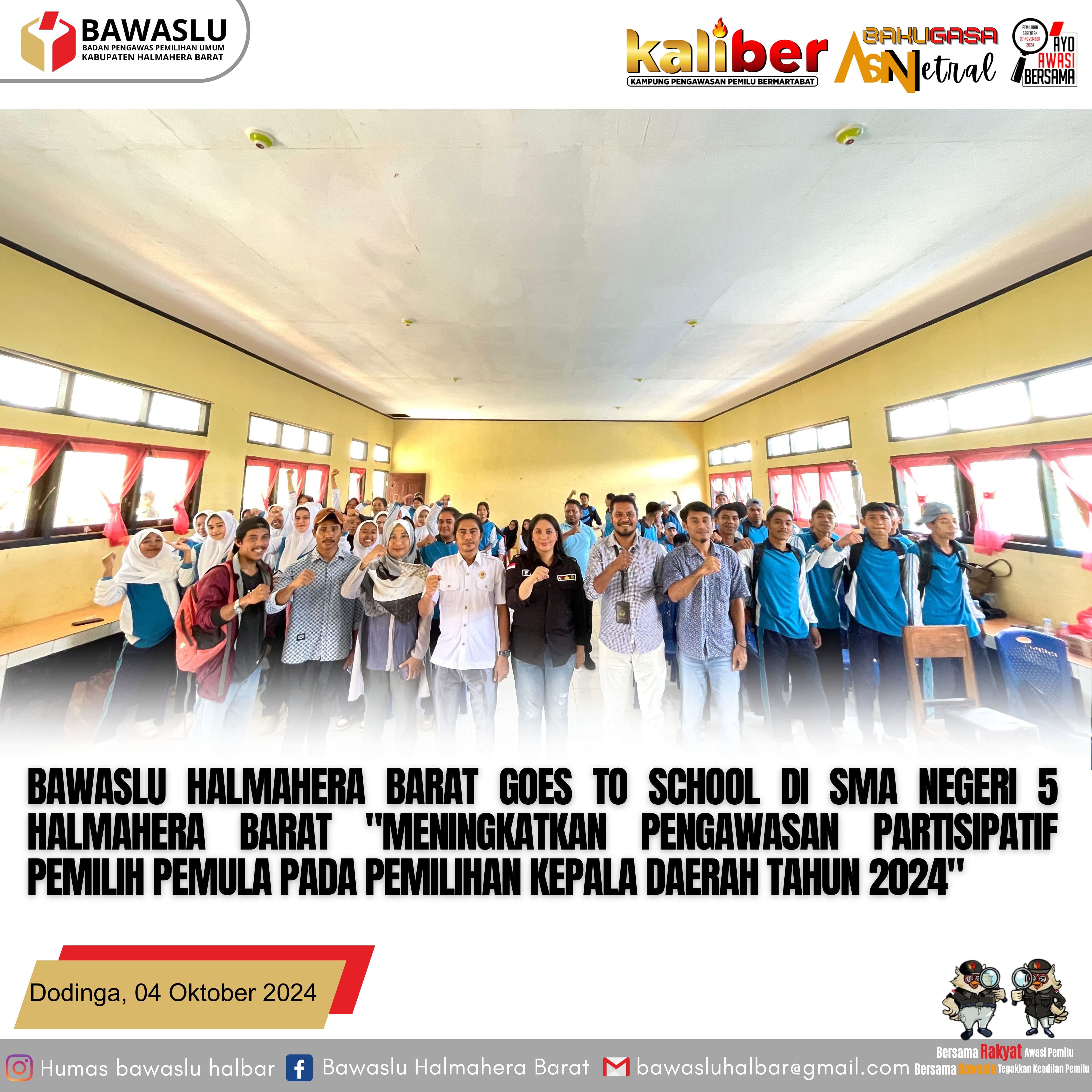 Foto Bersama Bawaslu dengan Peserta. 