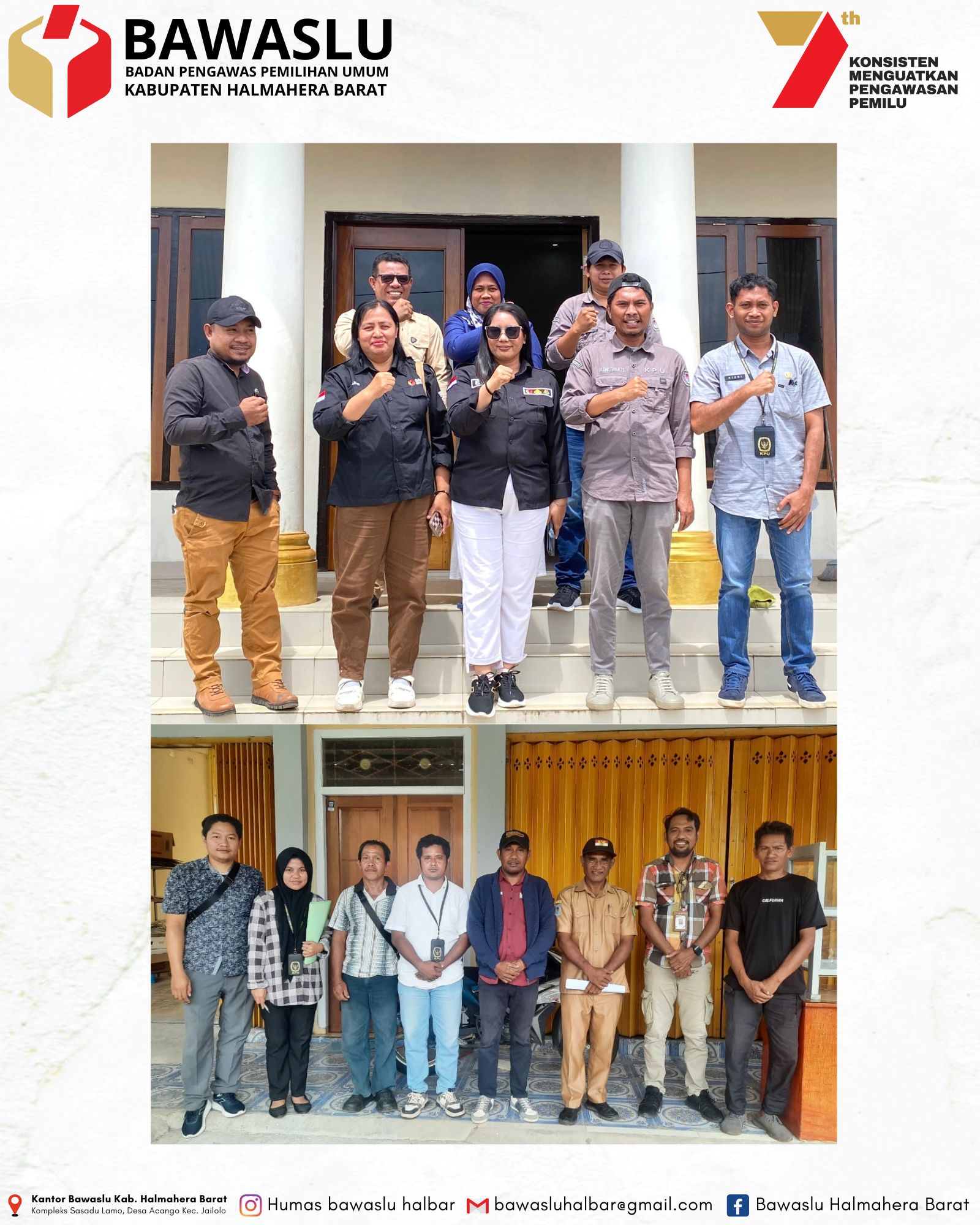 Foto Bersama Bawaslu dan KPU Kabupaten Halbar.