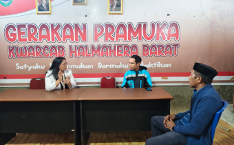 Anggota Bawaslu Halbar pada saat silaturahmi deng Kwarcab Halbar